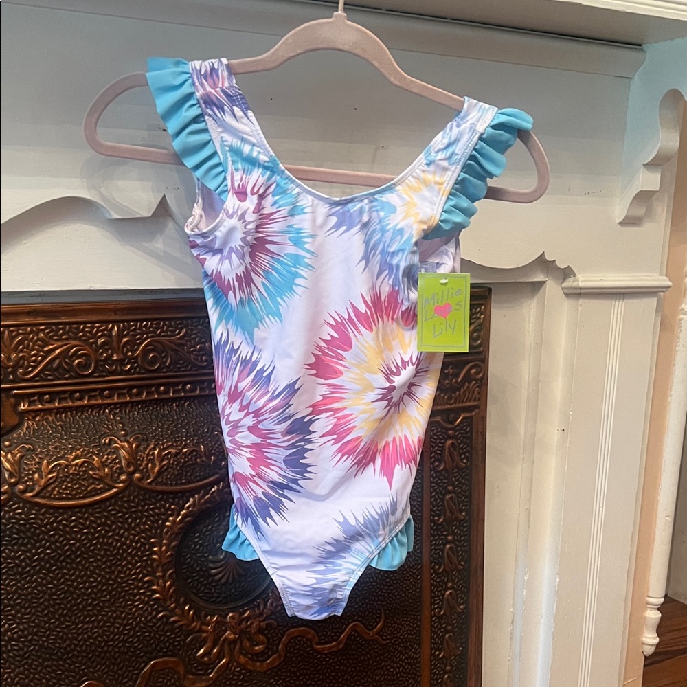 Colorful Tie-Dye Kids Swim One Piece